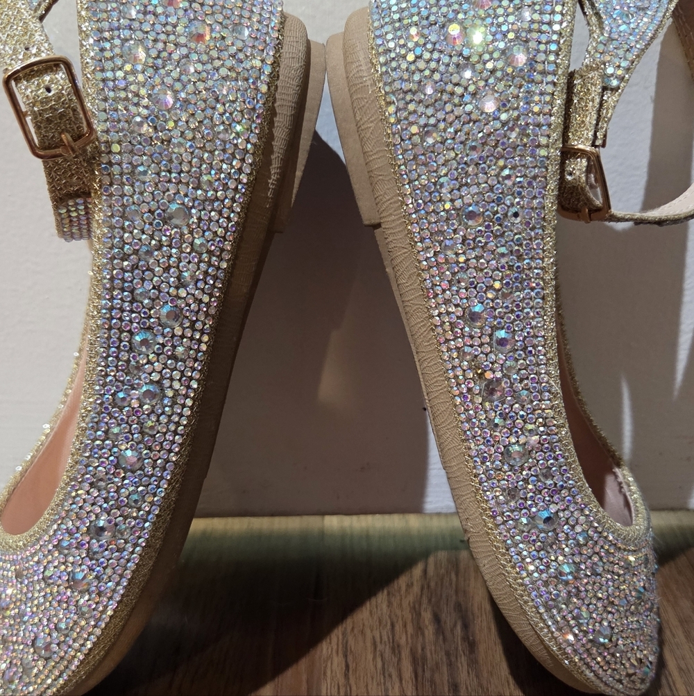 Girls Link Silver/Gold Dress Shoe, Size 2Y - Picture 7 of 9